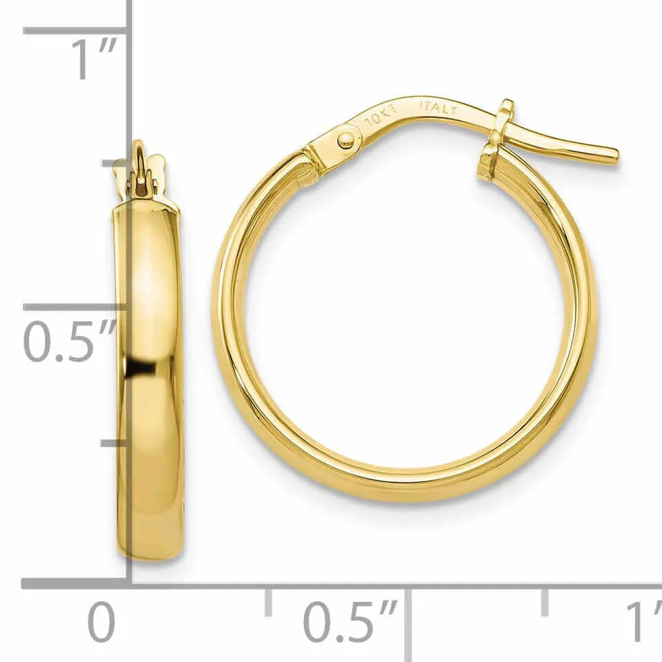 10k Yellow Gold Polished Hoop Earrings