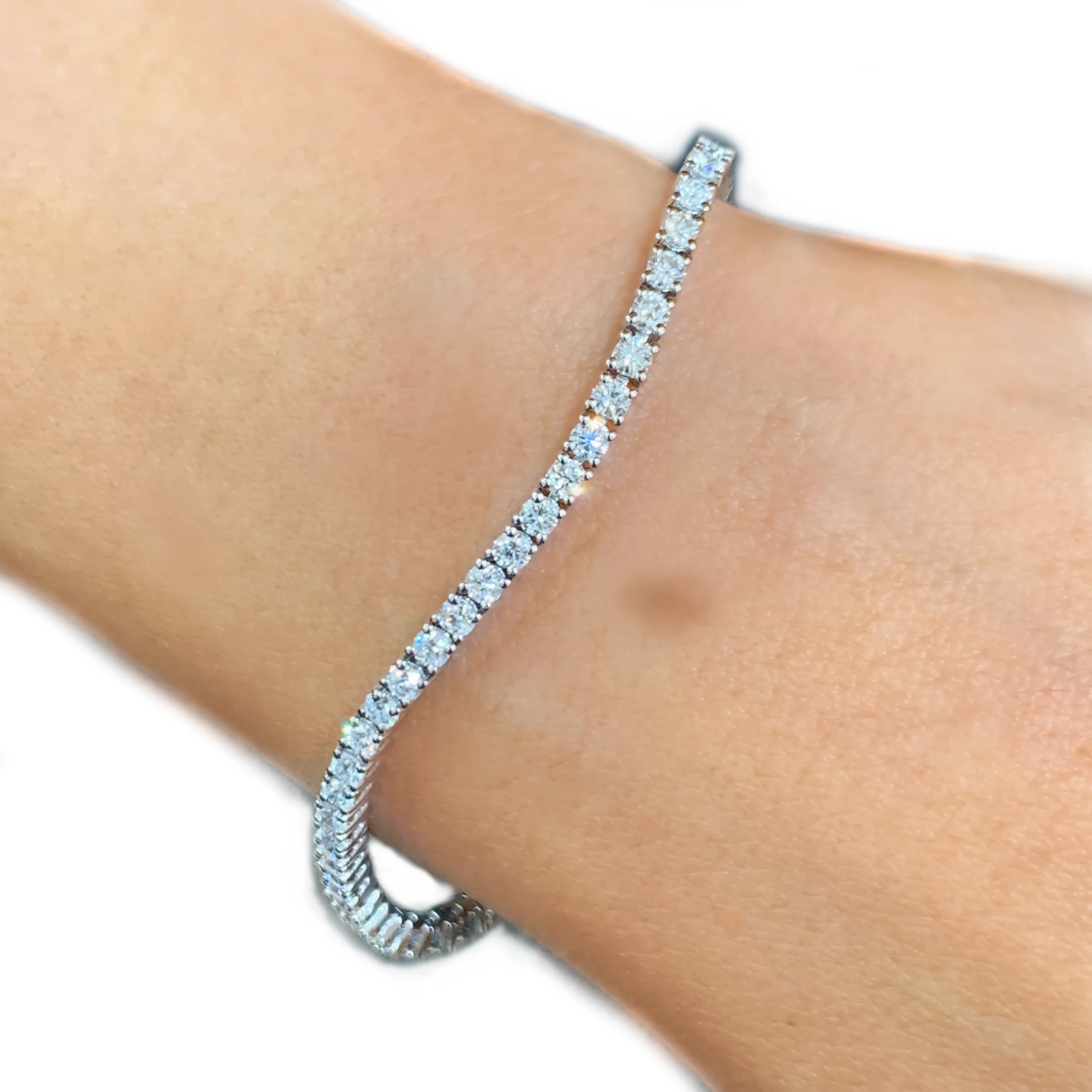 14K 2.75ct White Gold Laboratory Grown Tennis Bracelet