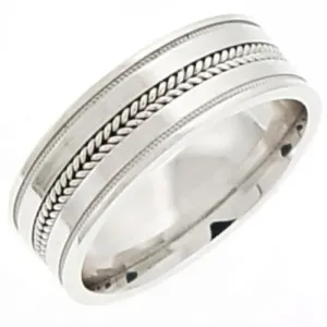 14K or 18K White Gold Hand Braided Ring