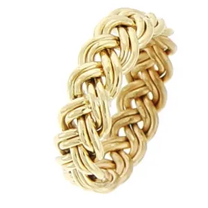 14K or 18K Yellow Hand Braided Ring