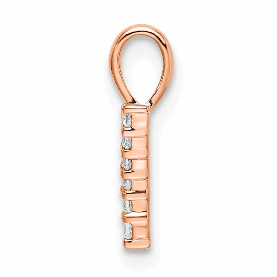 14k Rose Gold Polished Finish with Diamonds Number 7 Pendant