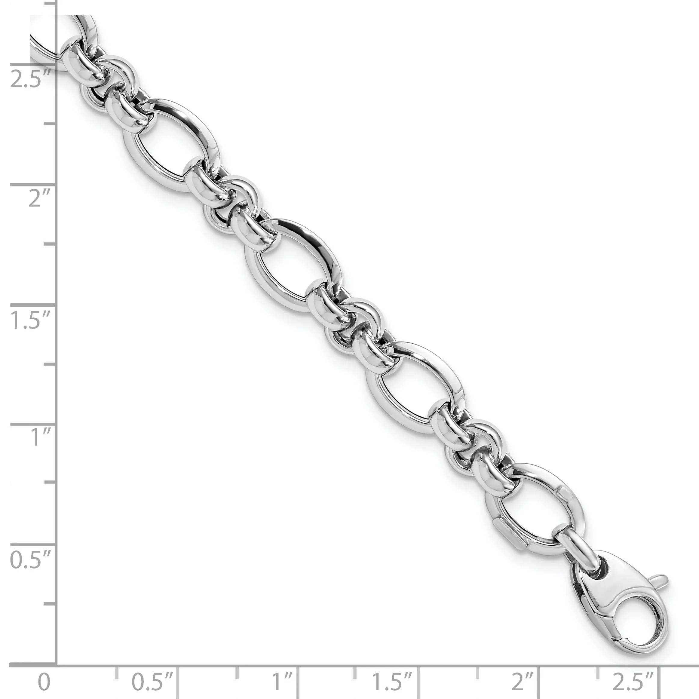 14k White Gold Polished Bracelet