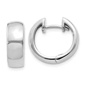 14k White Gold Polished Hoop Earrings