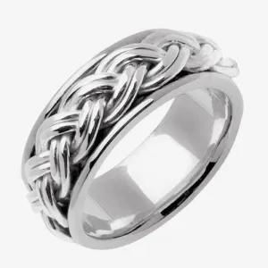 14K White or Yellow Double Strand Hand Braided Ring