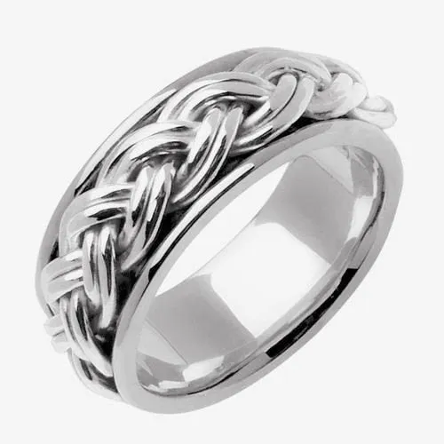 14K White or Yellow Double Strand Hand Braided Ring