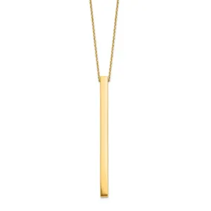14k Yellow Gold Polished Bar Necklace