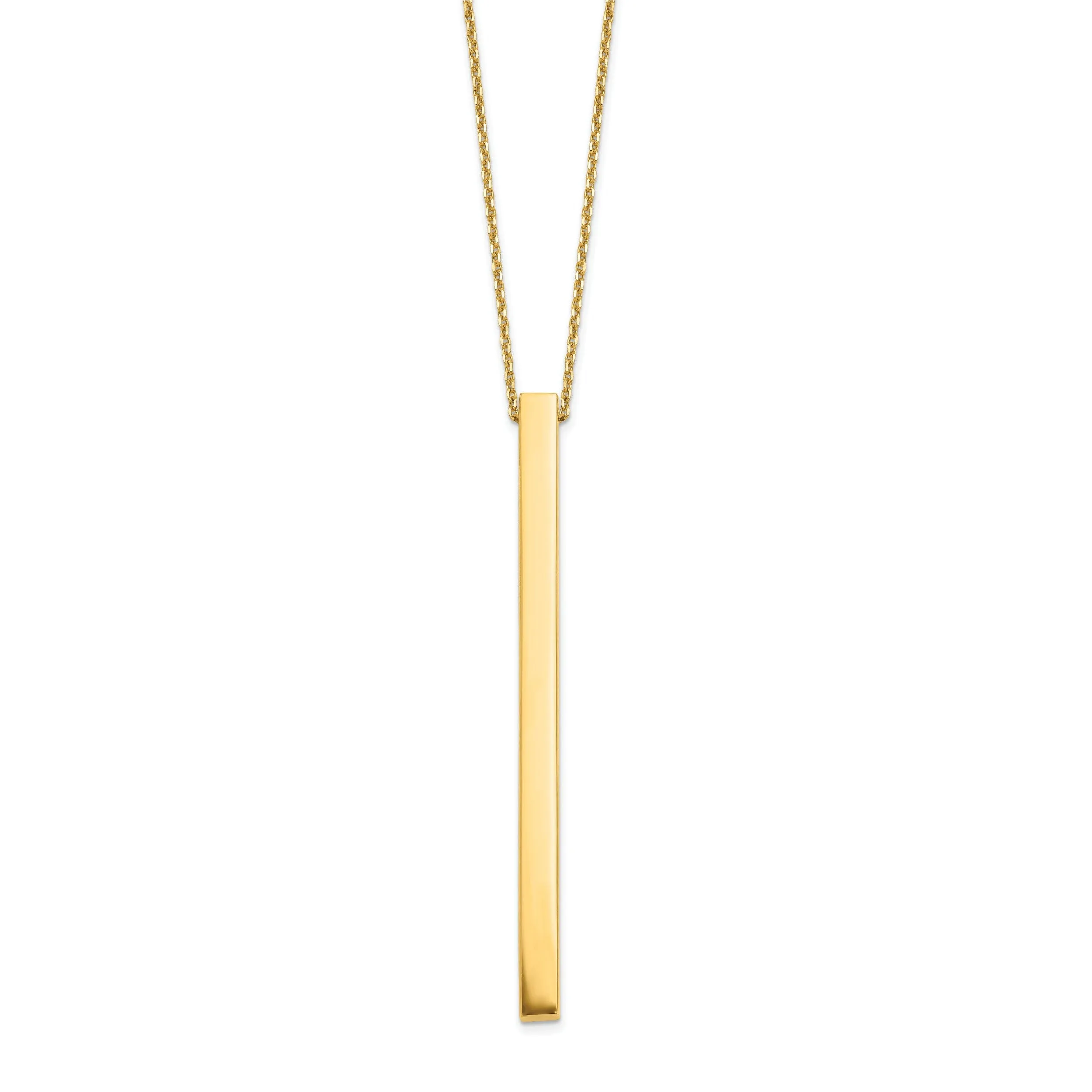 14k Yellow Gold Polished Bar Necklace