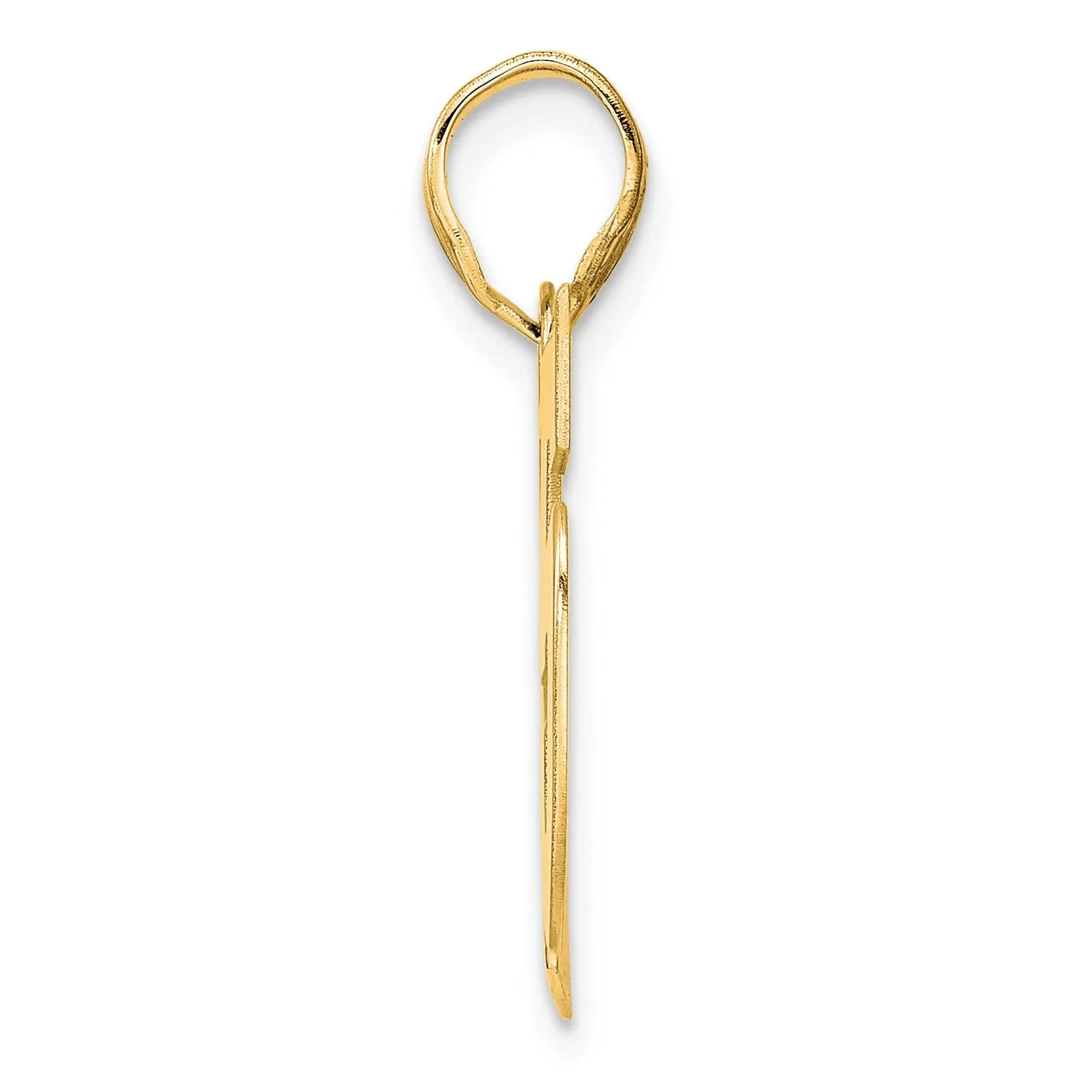 14k Yellow Gold Polished Finish Block Script Design Number 25 Charm Pendant