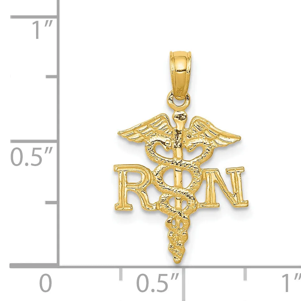14k Yellow Gold Polished Finish R.N. Pendant