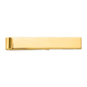 14k Yellow Gold Solid Flat Design Tie Bar