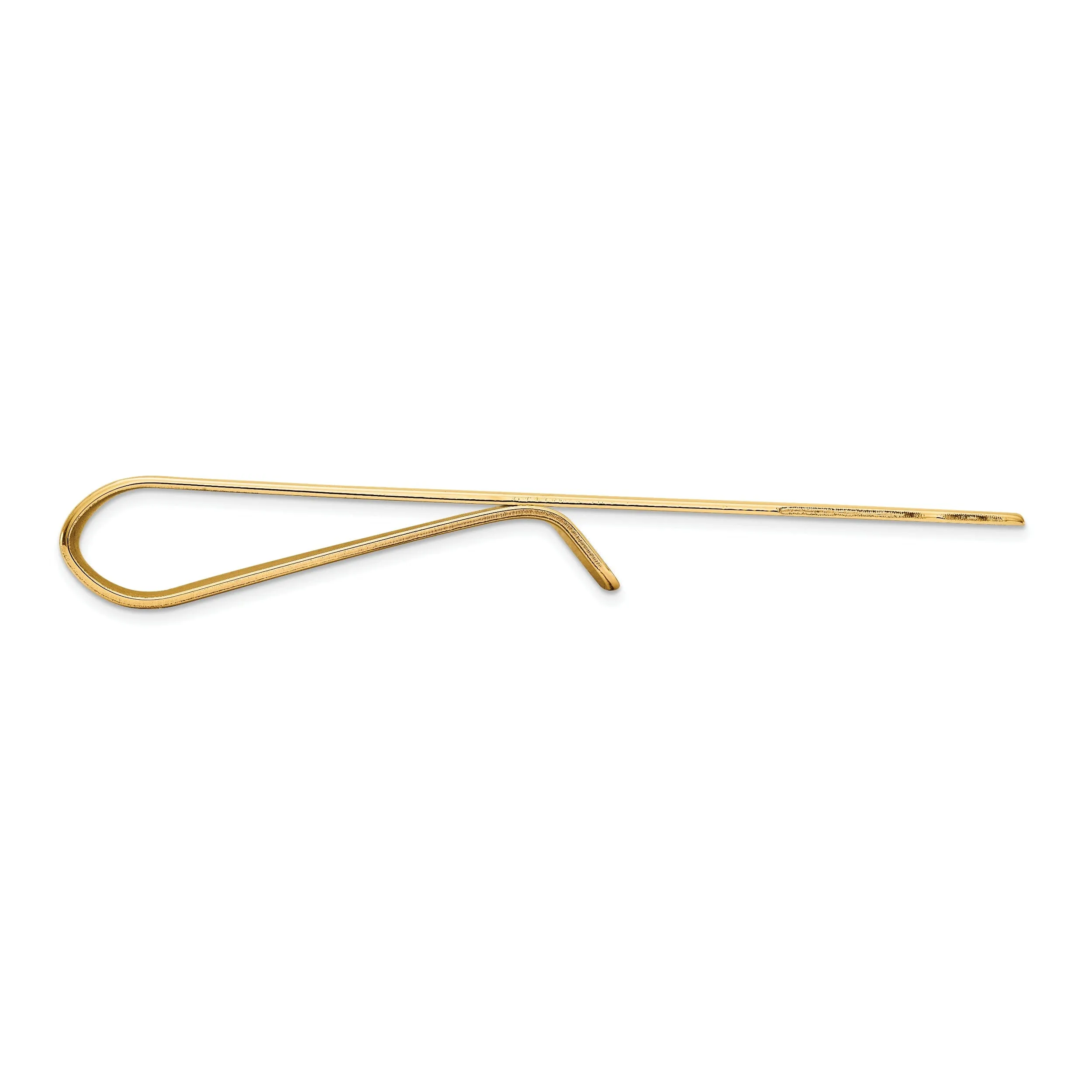 14k Yellow Gold Solid Flat Design Tie Bar