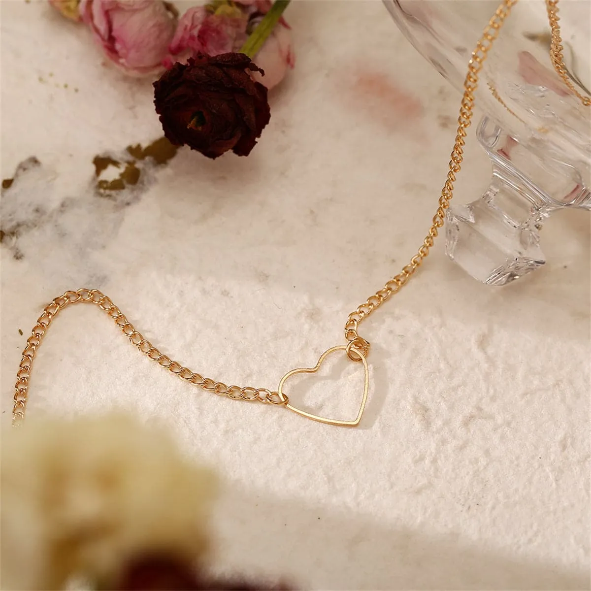 18K Gold-Plated Open Heart Choker