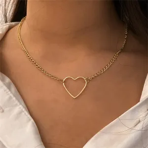 18K Gold-Plated Open Heart Choker