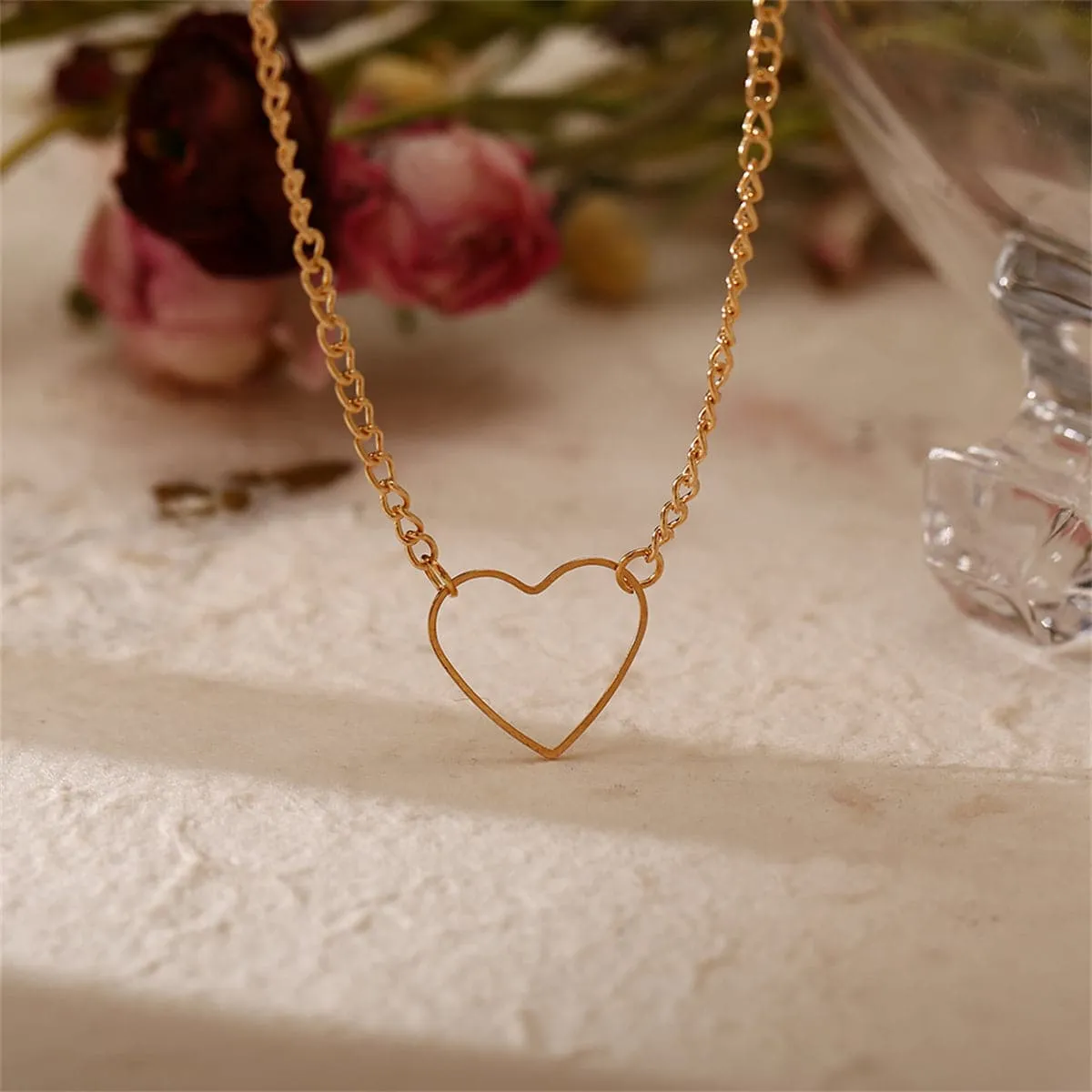 18K Gold-Plated Open Heart Choker