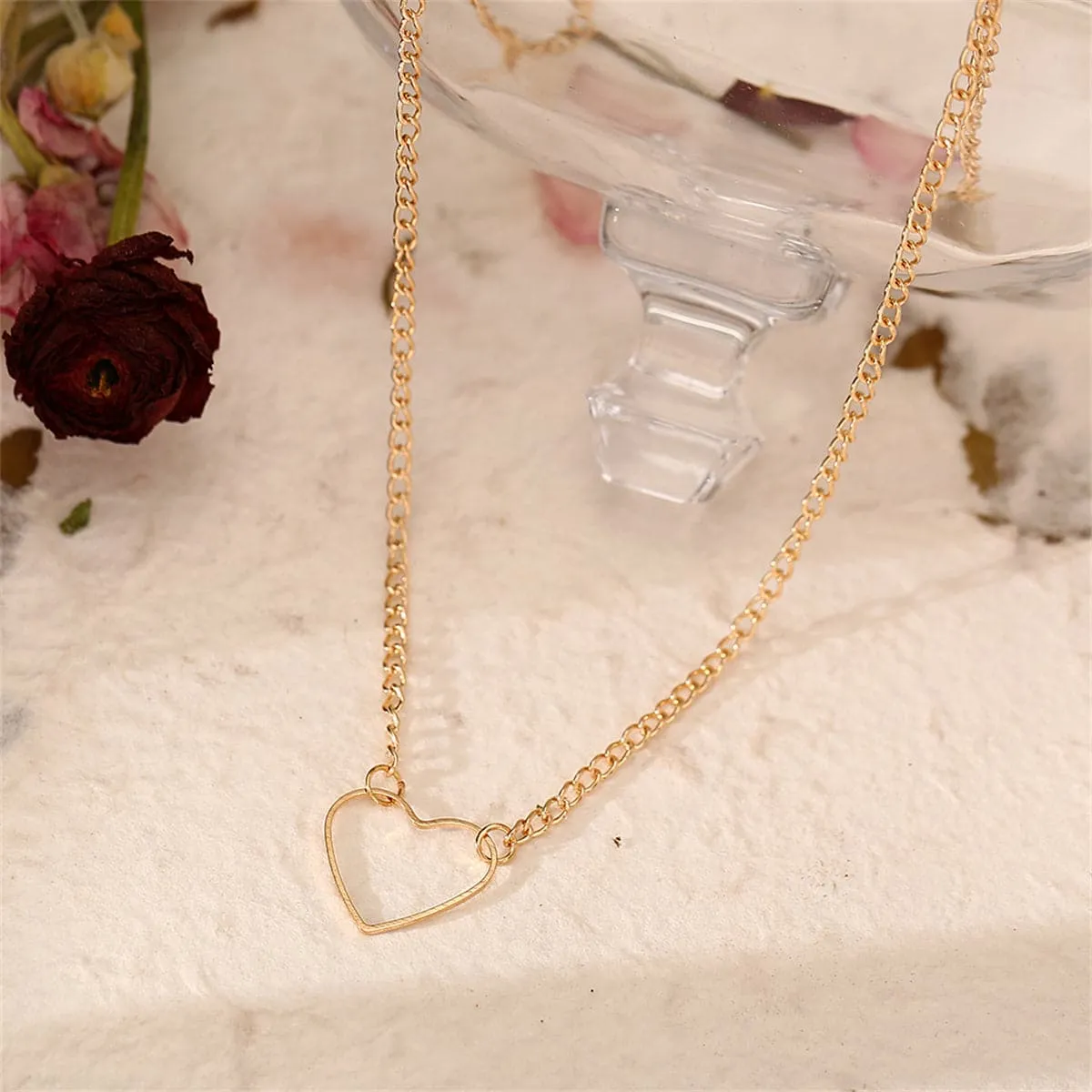 18K Gold-Plated Open Heart Choker