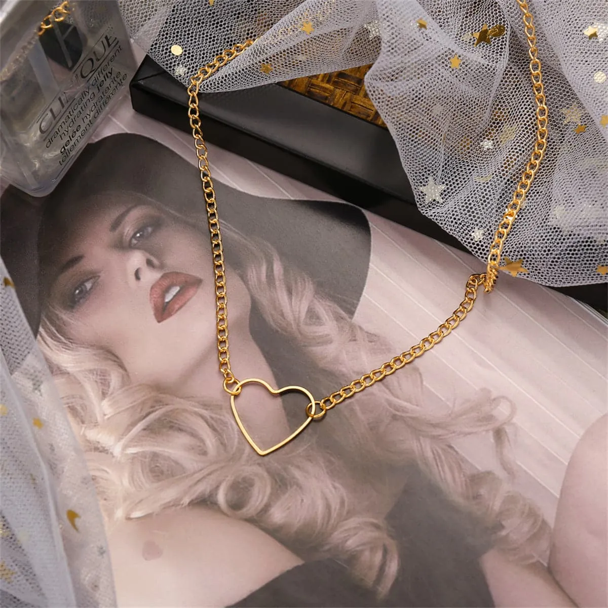 18K Gold-Plated Open Heart Choker