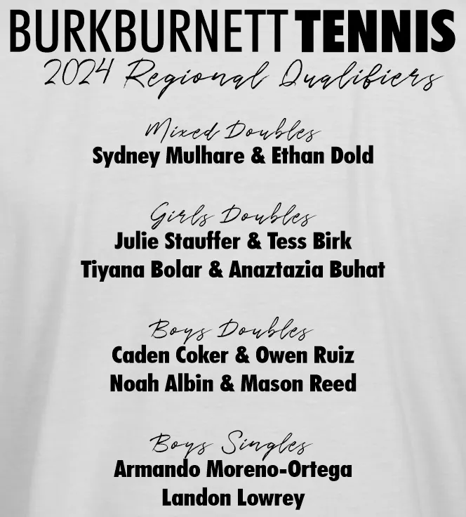 2024 Burkburnett Regional Tennis Tees