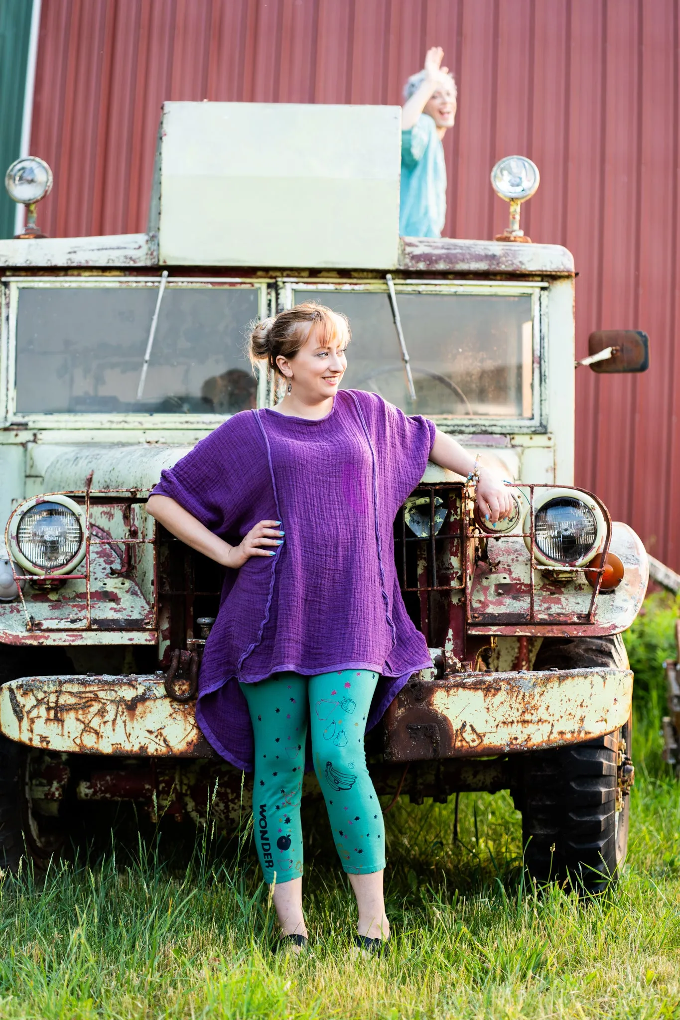 2364 Textured Summer Hi Lo Tunic Violet