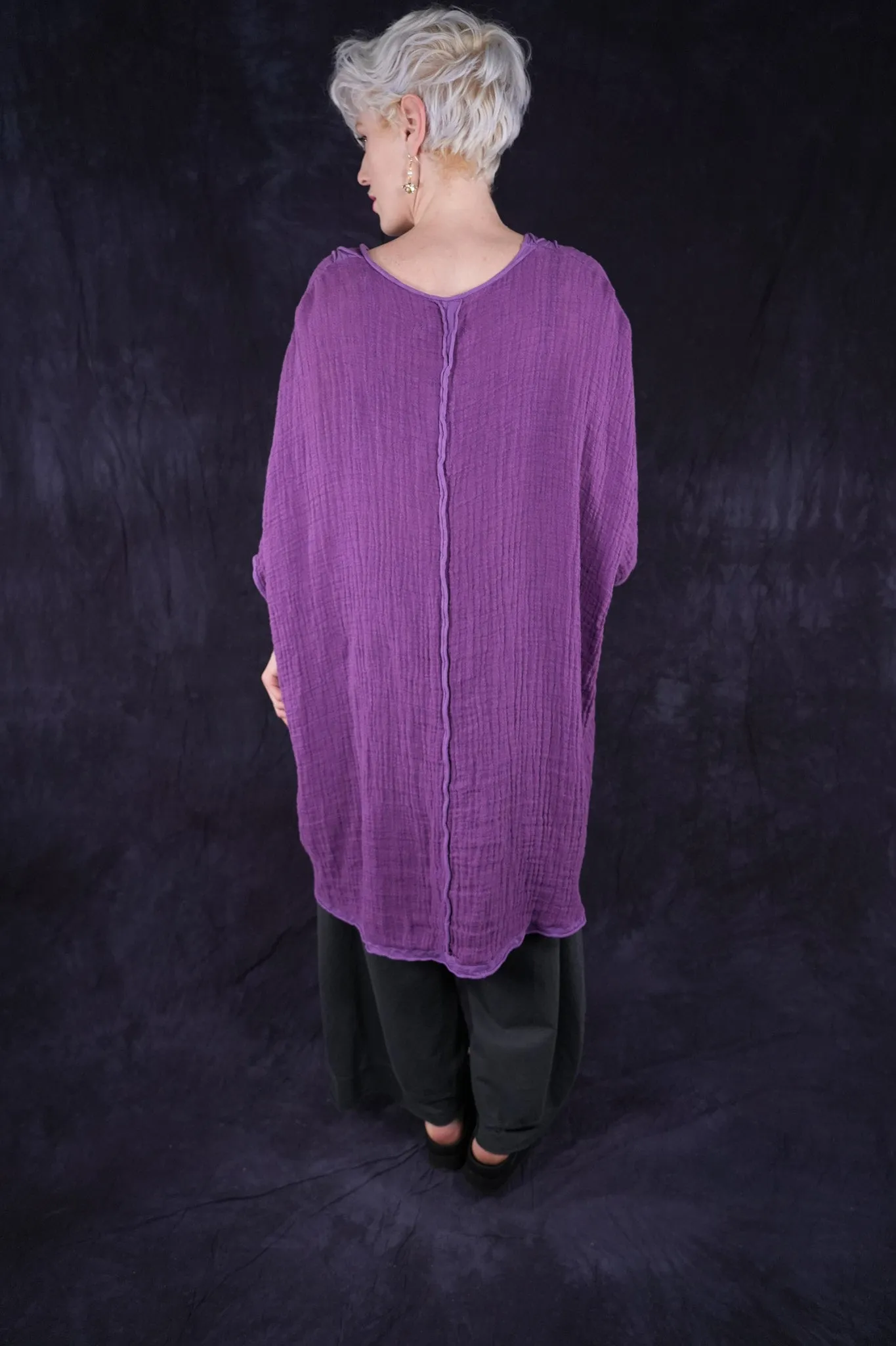 2364 Textured Summer Hi Lo Tunic Violet