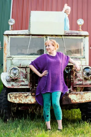 2364 Textured Summer Hi Lo Tunic Violet