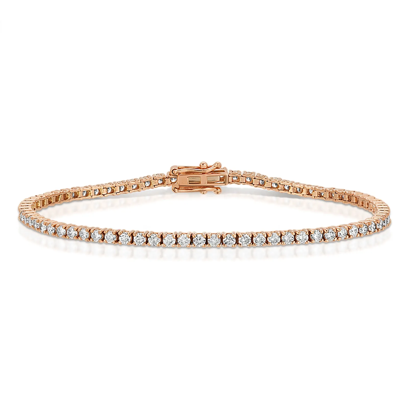 3.20 Ct. T.W. Classic Diamond Tennis Bracelet in 14k Rose Gold