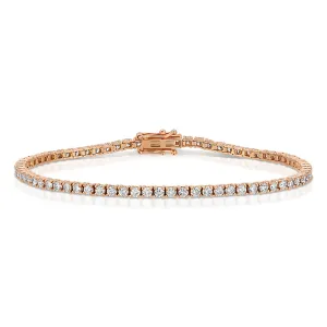 3.20 Ct. T.W. Classic Diamond Tennis Bracelet in 14k Rose Gold
