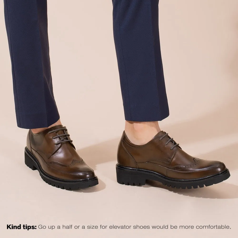 7 CM / 2.76 Inches CMR CHAMARIPA Formal Height Increasing Shoes Brogue Shoes