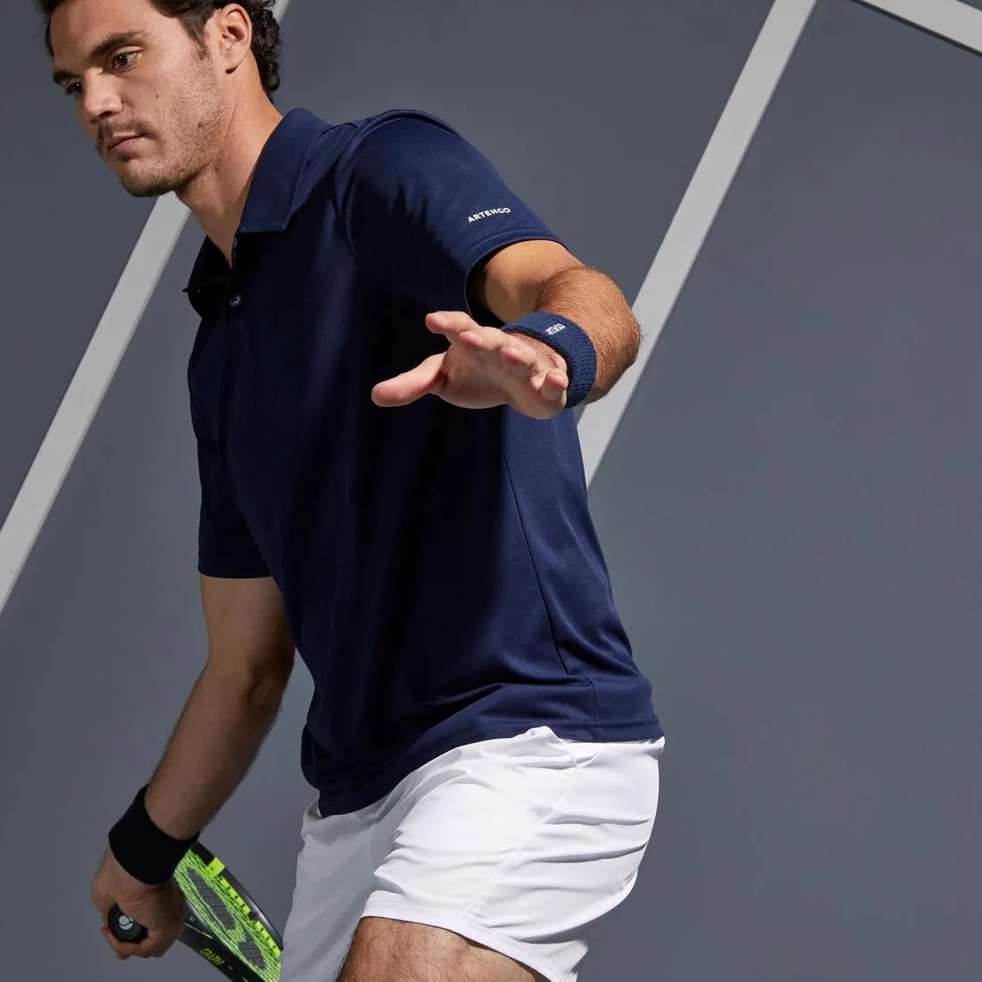 700 Tennis Badminton Padel Table Tennis and Squash Polo Shirt - Navy