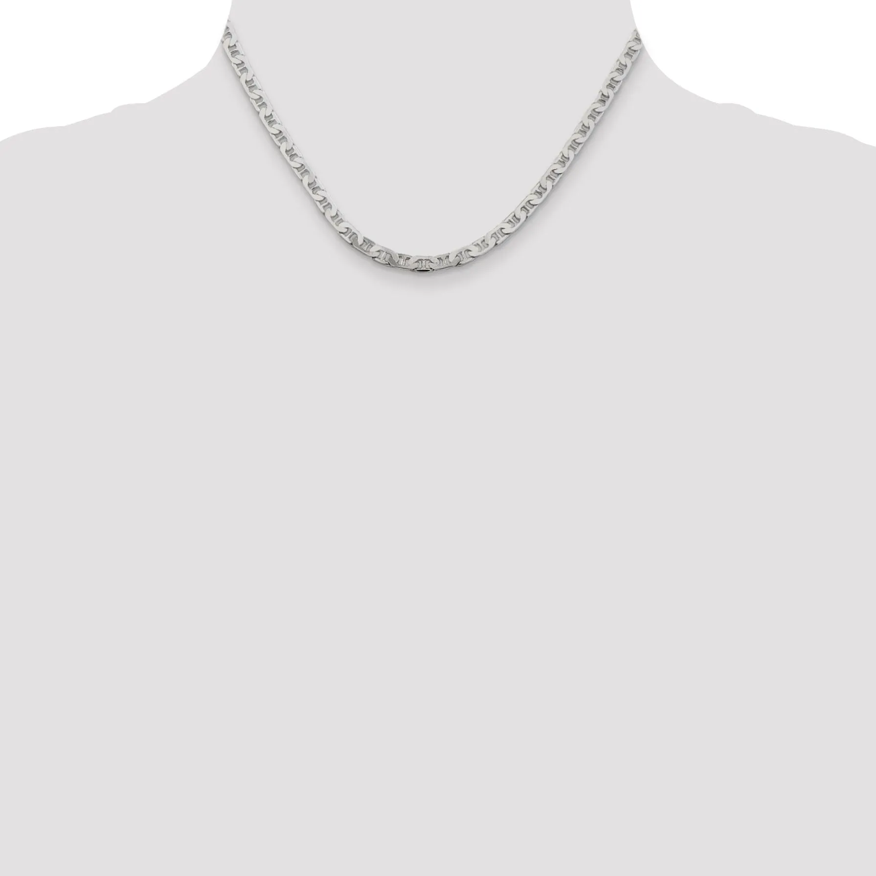 925 Silver Polished Finish 4.50-mm Width Anchor Chain