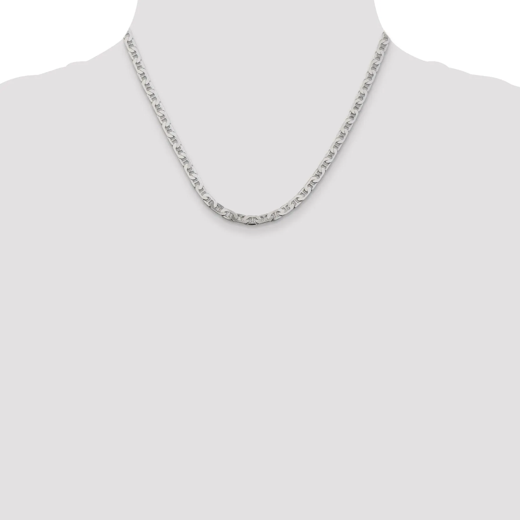 925 Silver Polished Finish 4.50-mm Width Anchor Chain