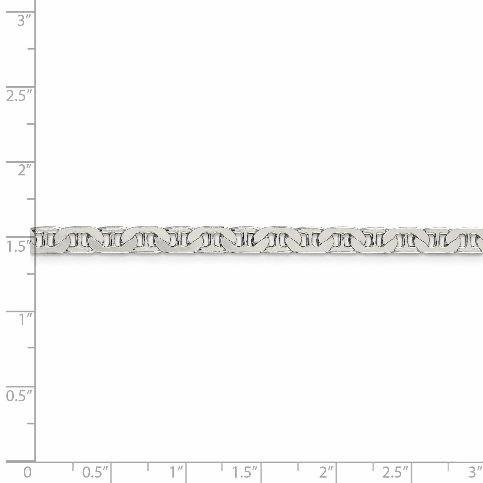 925 Silver Polished Finish 4.50-mm Width Anchor Chain