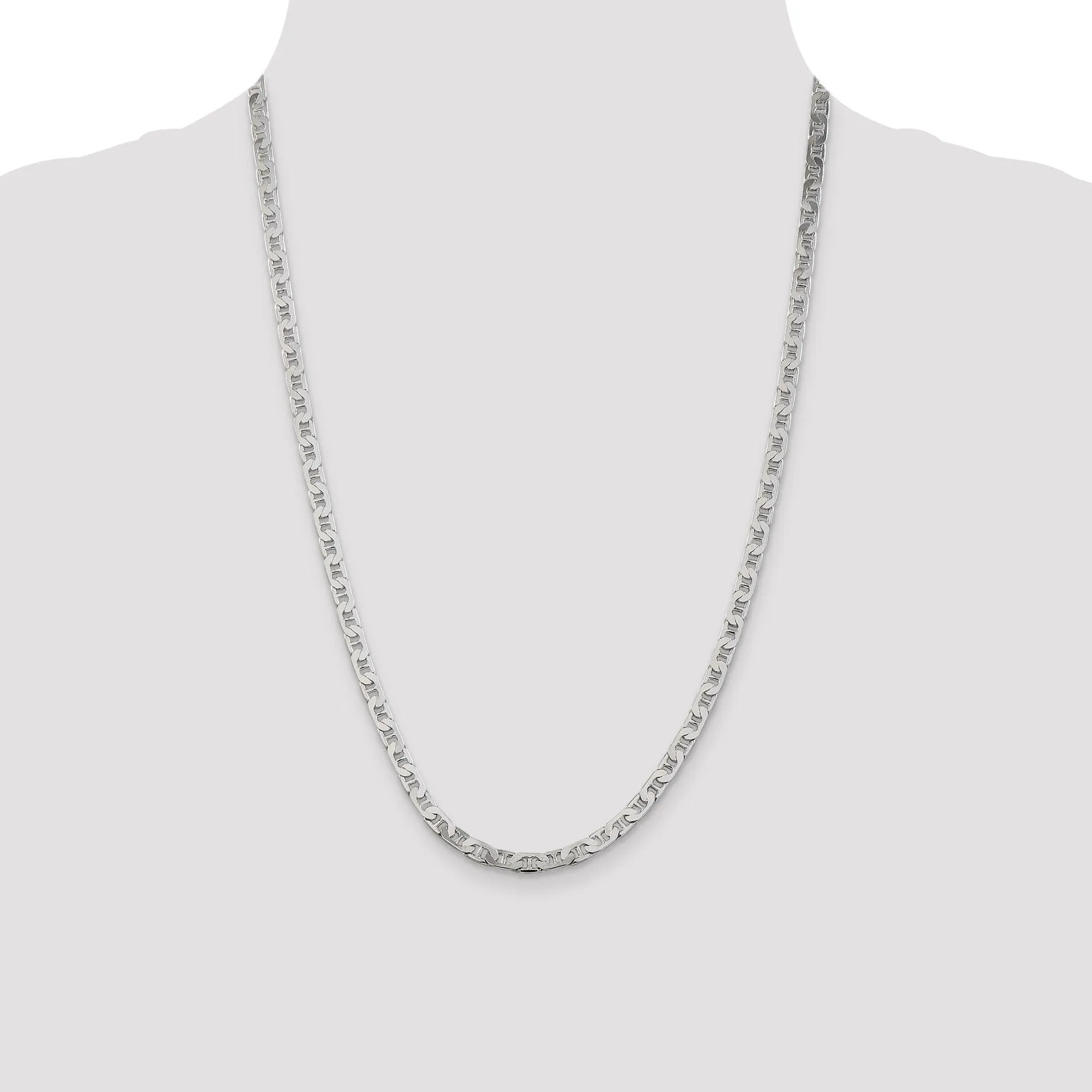 925 Silver Polished Finish 4.50-mm Width Anchor Chain