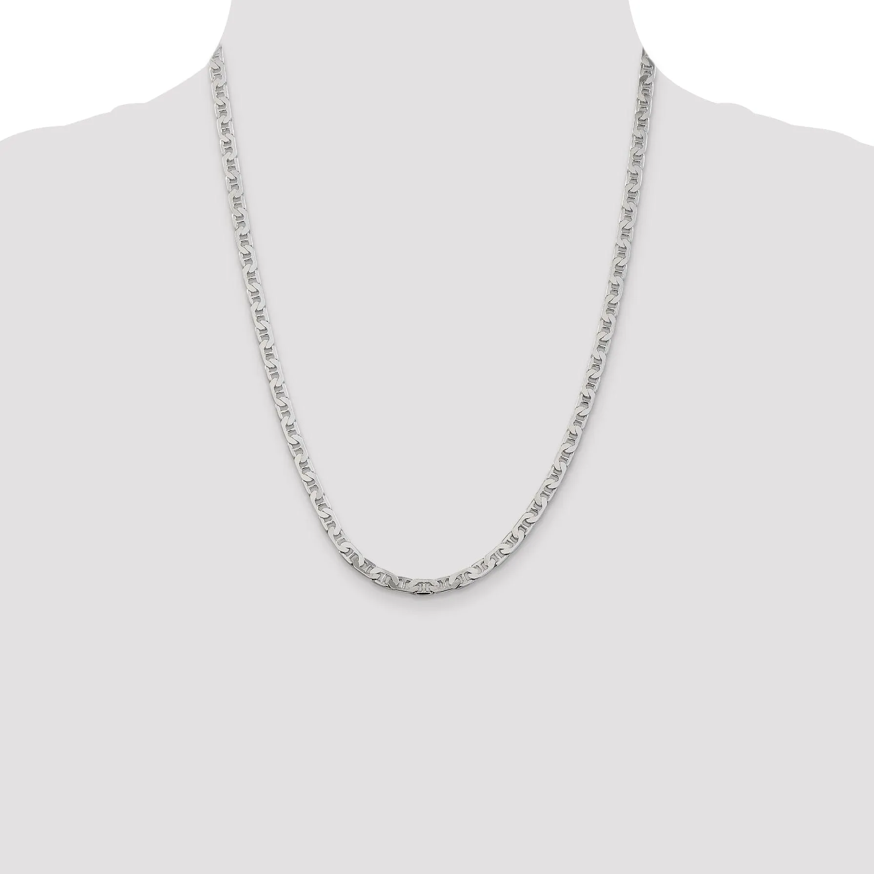 925 Silver Polished Finish 4.50-mm Width Anchor Chain