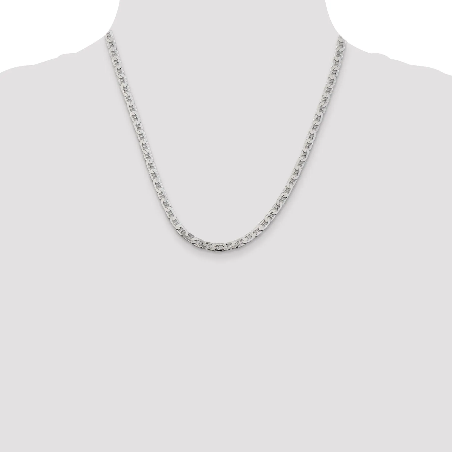 925 Silver Polished Finish 4.50-mm Width Anchor Chain