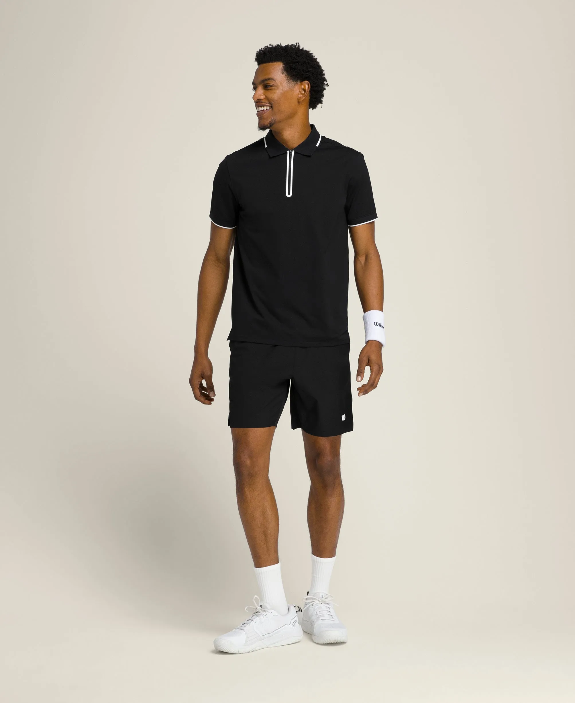 Advantage Zip Polo - Black