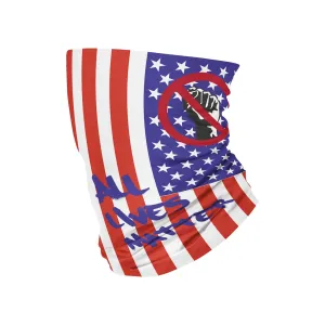 All Lives Matter USA flag style UV Protection Neck Gaiter, Headband, Scarf