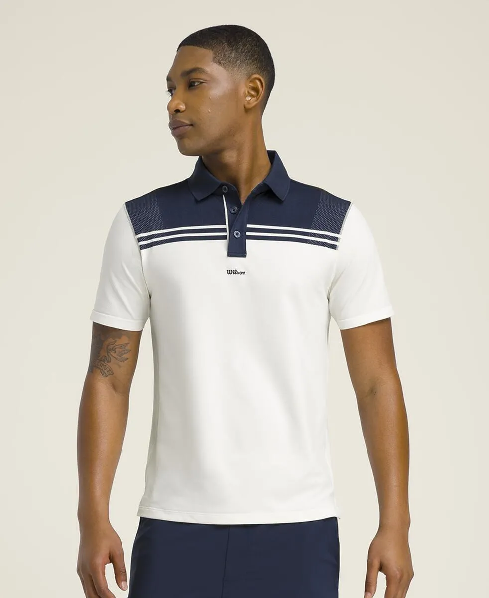 All Seasons Polo - Classic Navy / Tan Stripe