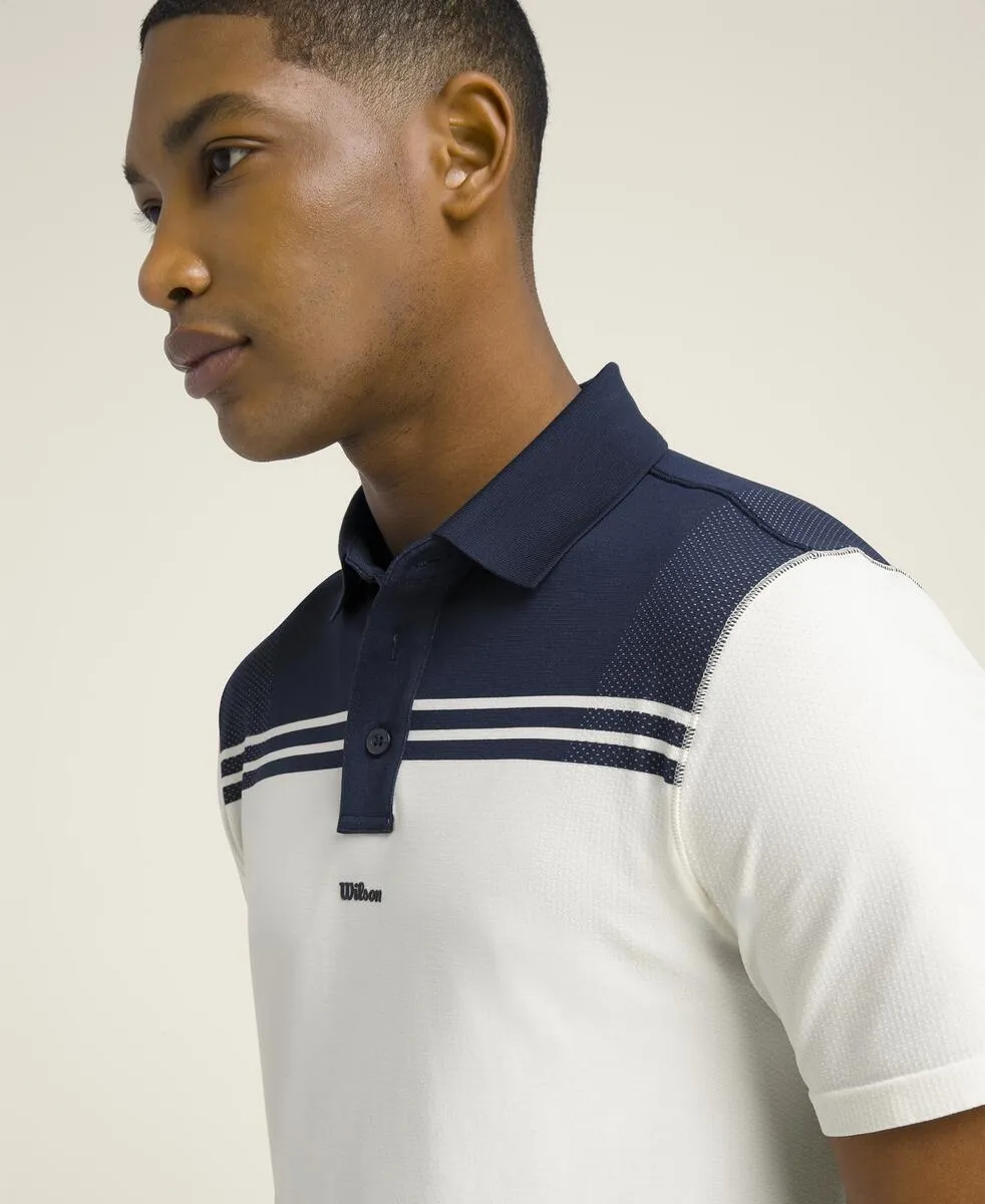 All Seasons Polo - Classic Navy / Tan Stripe