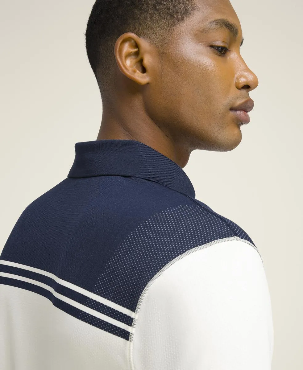 All Seasons Polo - Classic Navy / Tan Stripe