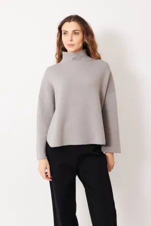 Allude Mock Neck Virgin Wool Cashmere Blend Sweater