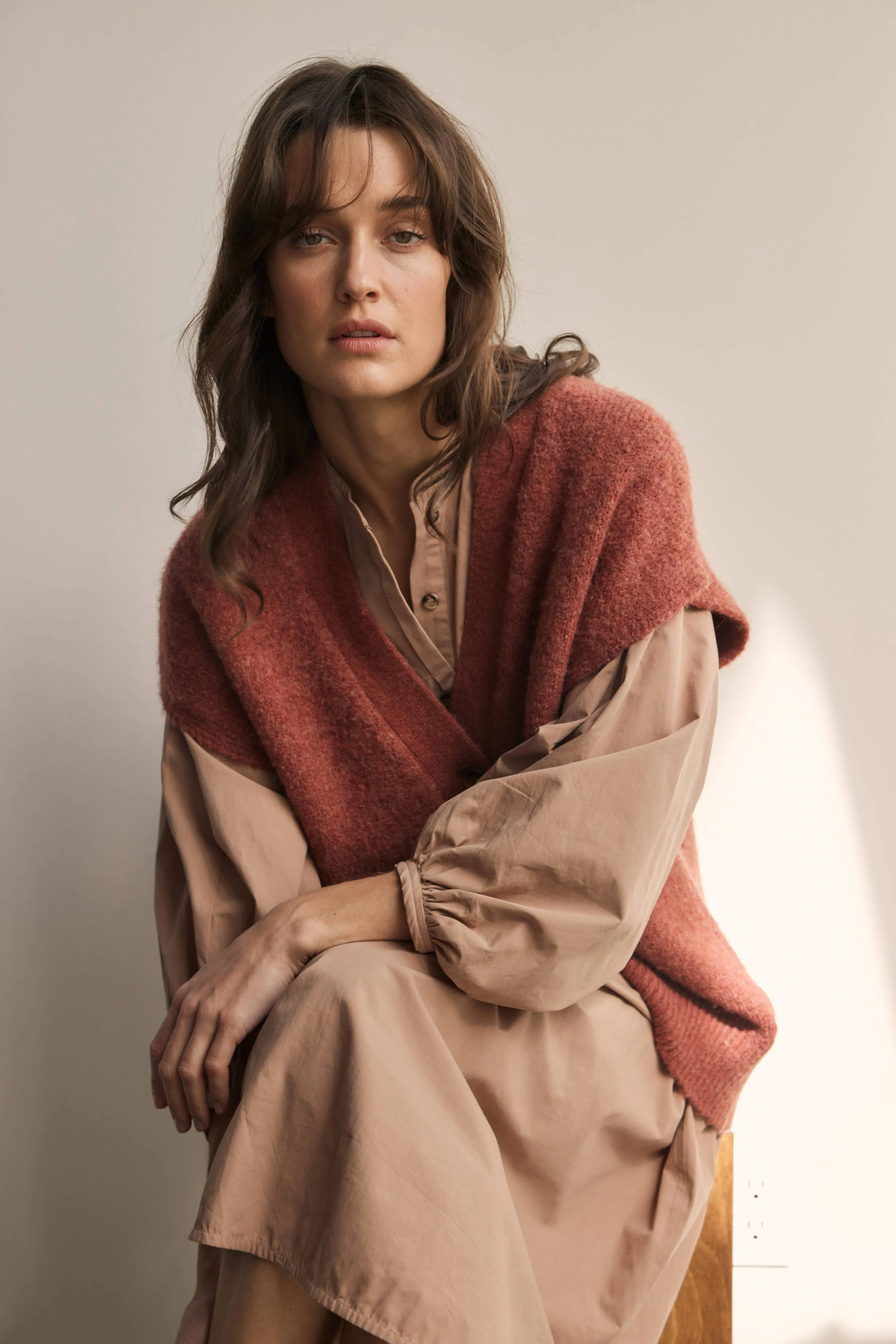 Alpaca wool blend button-down sweater vest