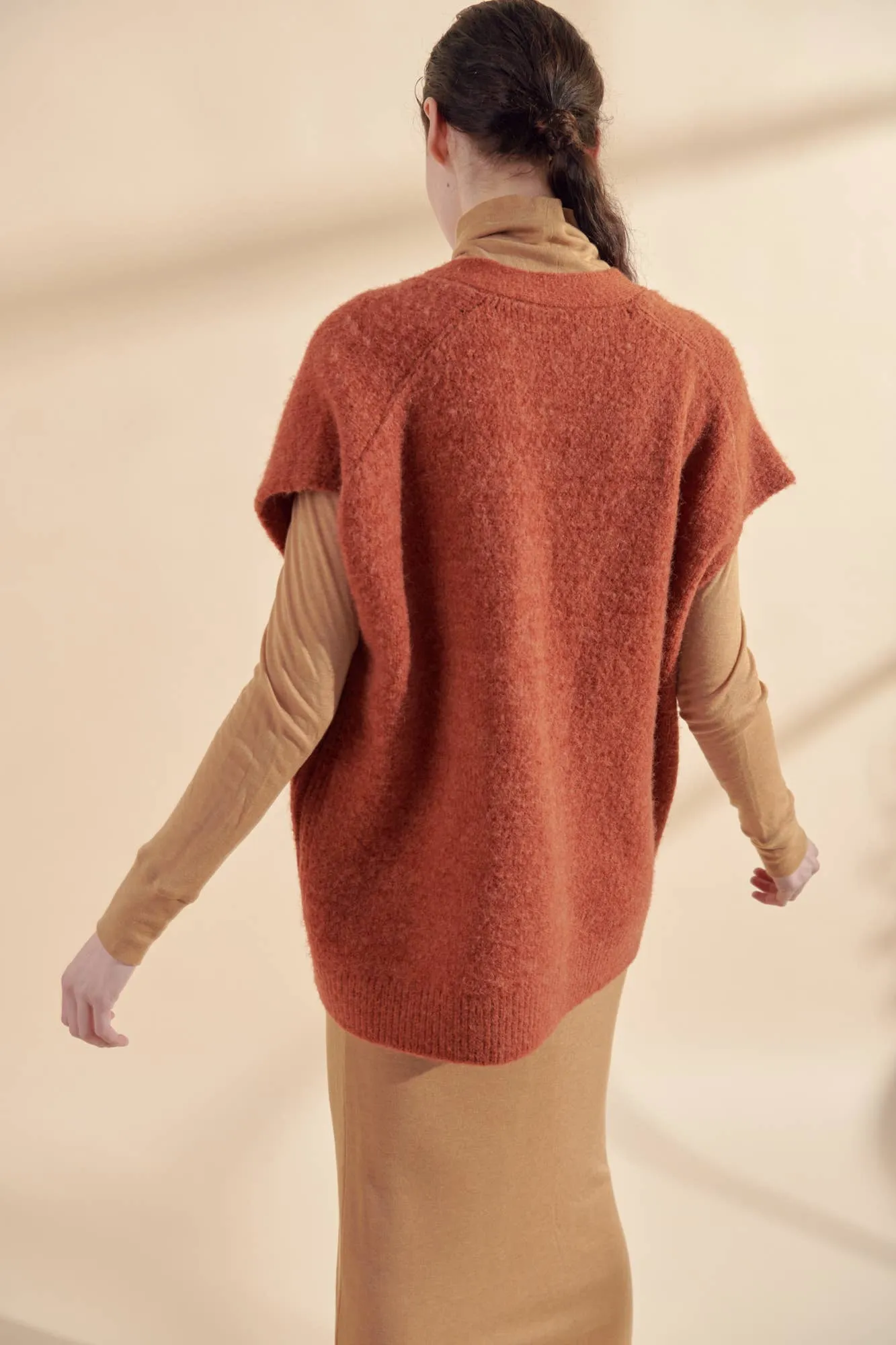 Alpaca wool blend button-down sweater vest