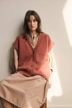 Alpaca wool blend button-down sweater vest