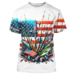 American Flag UV Protection Fishing T-Shirt For Fisherman Fishing Jersey A51