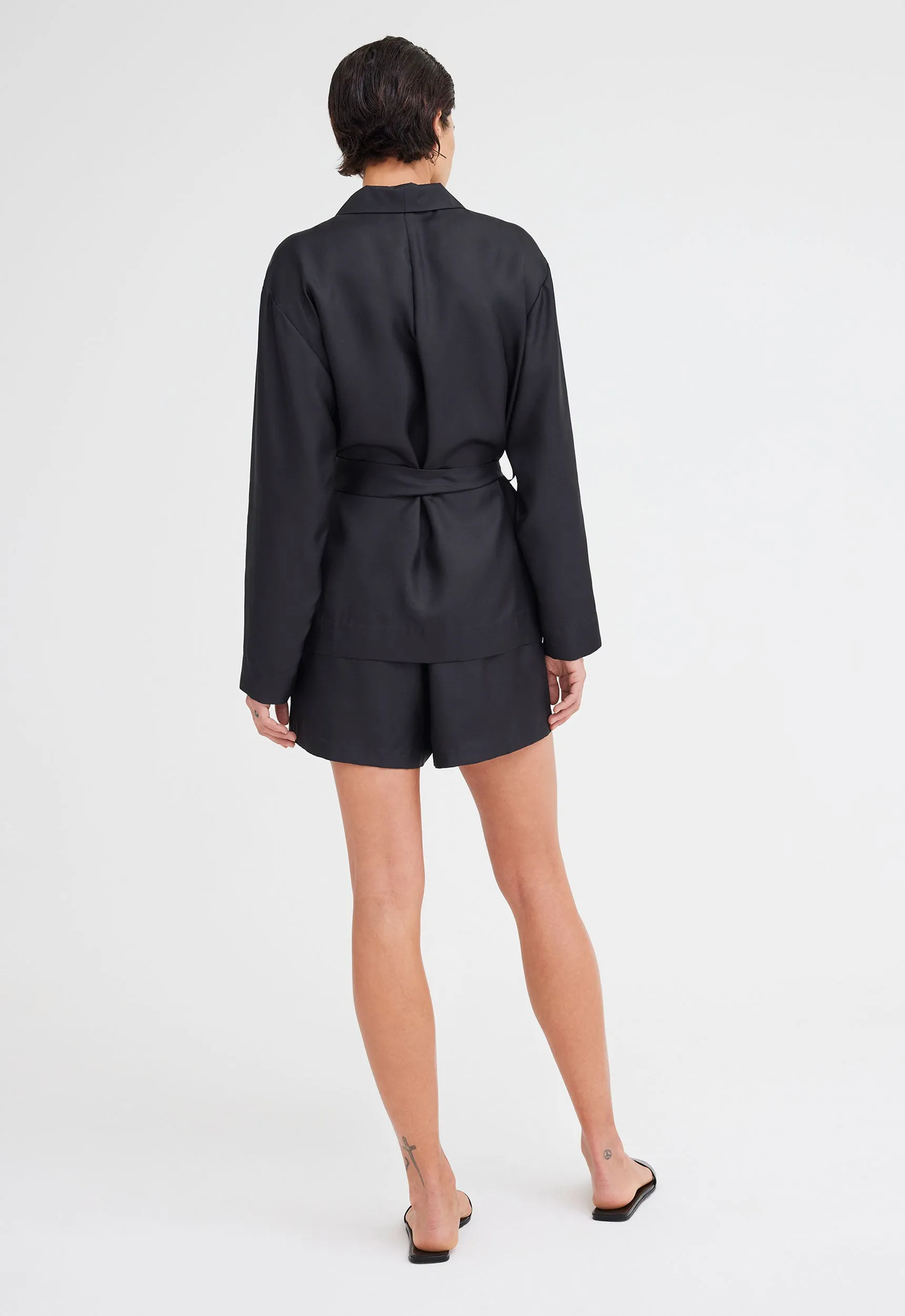 Ansel Silk Jacket - Black