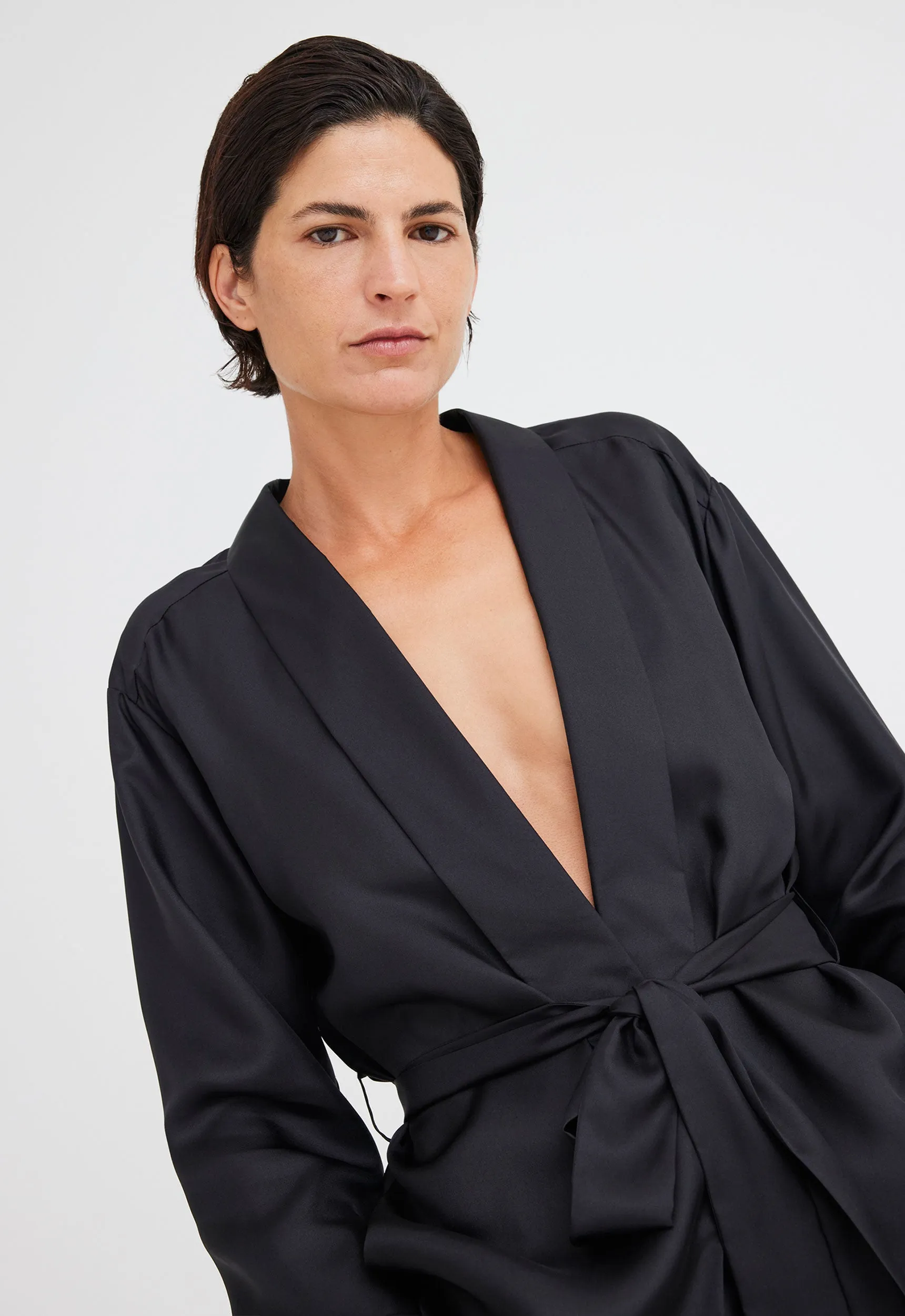 Ansel Silk Jacket - Black