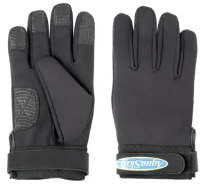 Aquaskinz Black Thunder Fishing Gloves Size LARGE