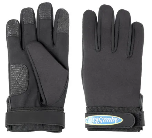 Aquaskinz Black Thunder Fishing Gloves Size LARGE