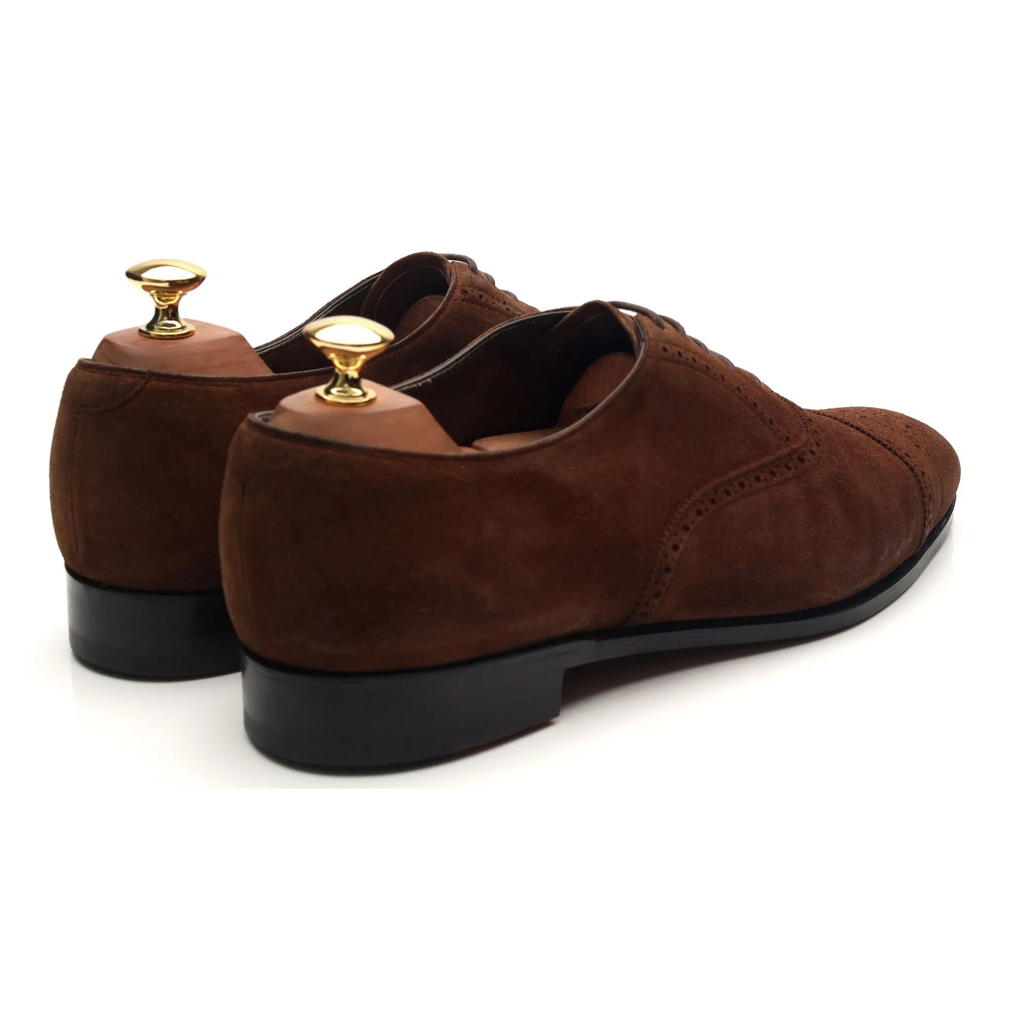 'Asquith' Brown Suede Oxford Semi Brogues UK 9.5 D