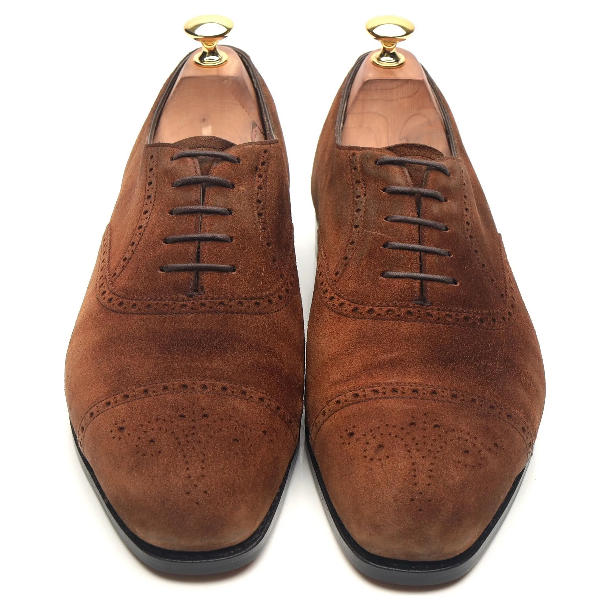 'Asquith' Brown Suede Oxford Semi Brogues UK 9.5 D